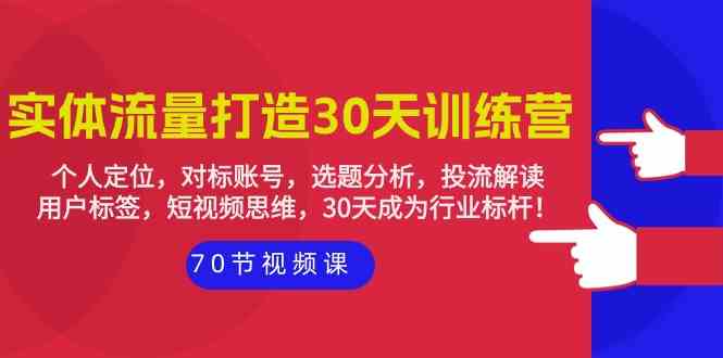 实体流量打造30天训练营：个人定位，对标账号，选题分析，投流解读（70节）-民珍网创