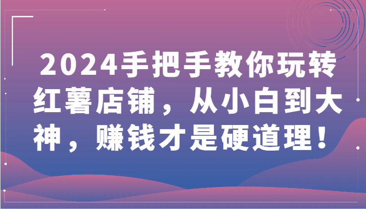 2024手把手教你玩转红薯店铺，从小白到大神，赚钱才是硬道理！-民珍网创