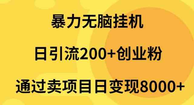 （9788期）暴力无脑挂机日引流200+创业粉通过卖项目日变现2000+-民珍网创