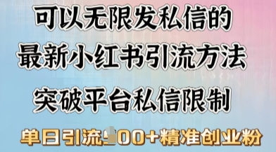 最新“摆烂式”引流打法，小红书私信引流，单天引流100+-民珍网创