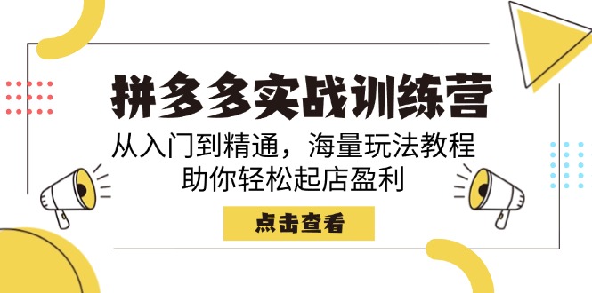 （14392期）拼多多实战训练营，从入门到精通，海量玩法教程，助你轻松起店盈利-民珍网创