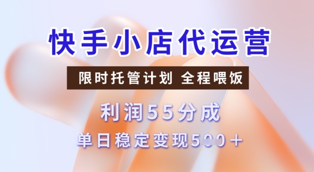快手小店代运营3.0，模式新升级，收益55分，稳定单日5张【揭秘】-民珍网创