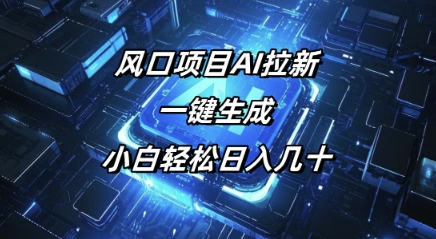风口项目AI拉新，一键生成，小白轻松日入几十-民珍网创