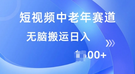 短视频中老年赛道，操作简单，多平台收益，无脑搬运日入多张-民珍网创