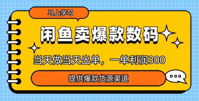 闲鱼卖爆款货源，当天做当天出单，一单利润3张-民珍网创