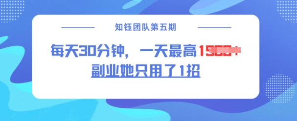 副业她只用了1招，每天30分钟，无脑二创，一天最高1.5k-民珍网创
