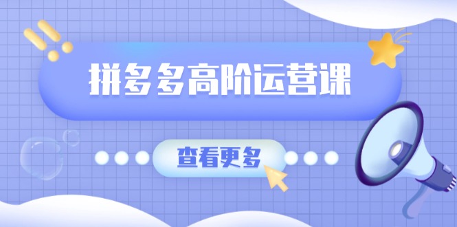 （14327期）拼多多高阶运营课：极致群爆款玩法，轻付费无尽复制，打造单品爆款之路-民珍网创
