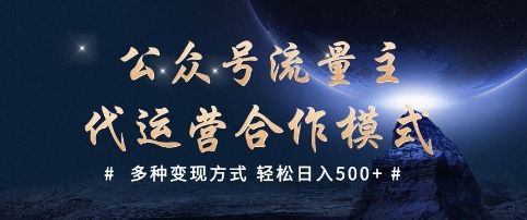 公众号流量主代运营  多种变现方式 轻松日入5张【揭秘】-民珍网创